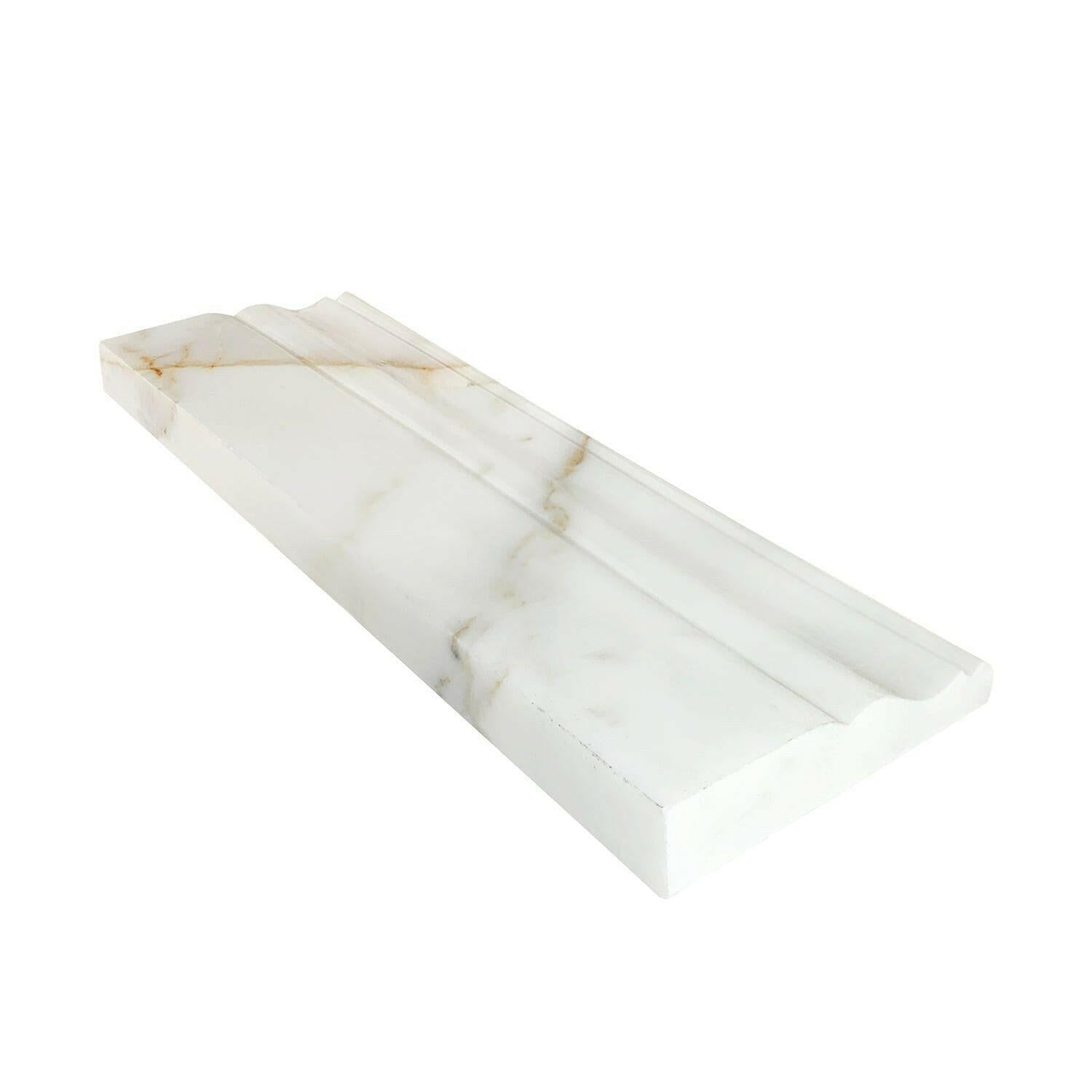 Calacatta Gold Marble Polished 4" Baseboard Trim Molding Calacatta Gold Marble Polished 4" Baseboard Trim Molding - American Tile Depot