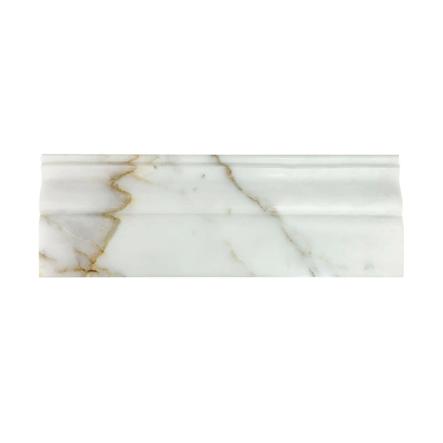 Calacatta Gold Marble Polished 4" Baseboard Trim Molding Calacatta Gold Marble Polished 4" Baseboard Trim Molding - American Tile Depot