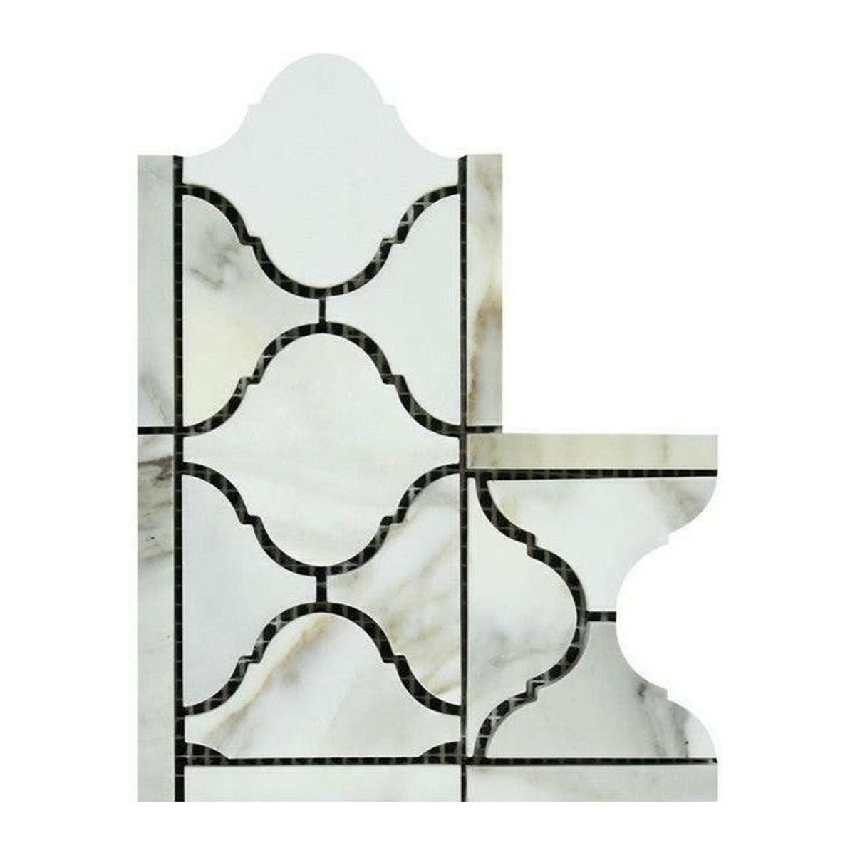 Calacatta Gold Marble Honed Lantern Border Corner