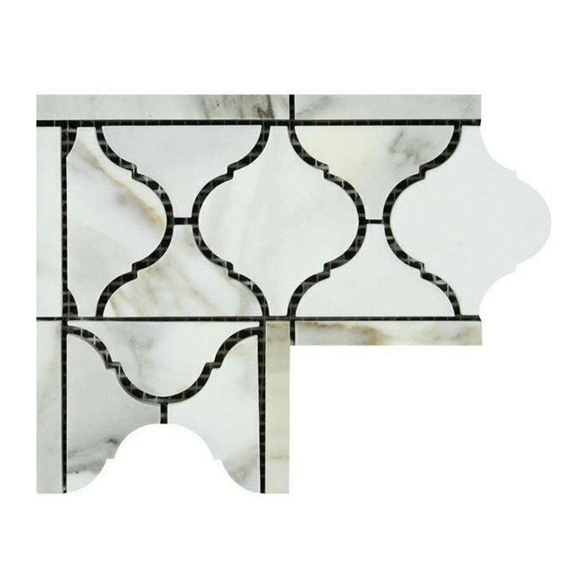 Calacatta Gold Marble Honed Lantern Border Corner