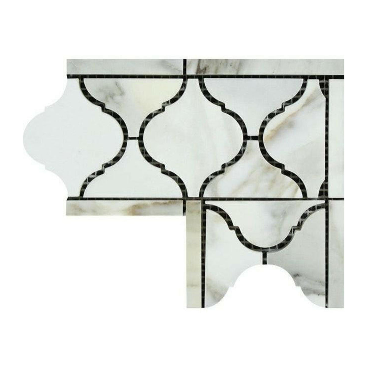 Calacatta Gold Marble Polished Lantern Border Corner