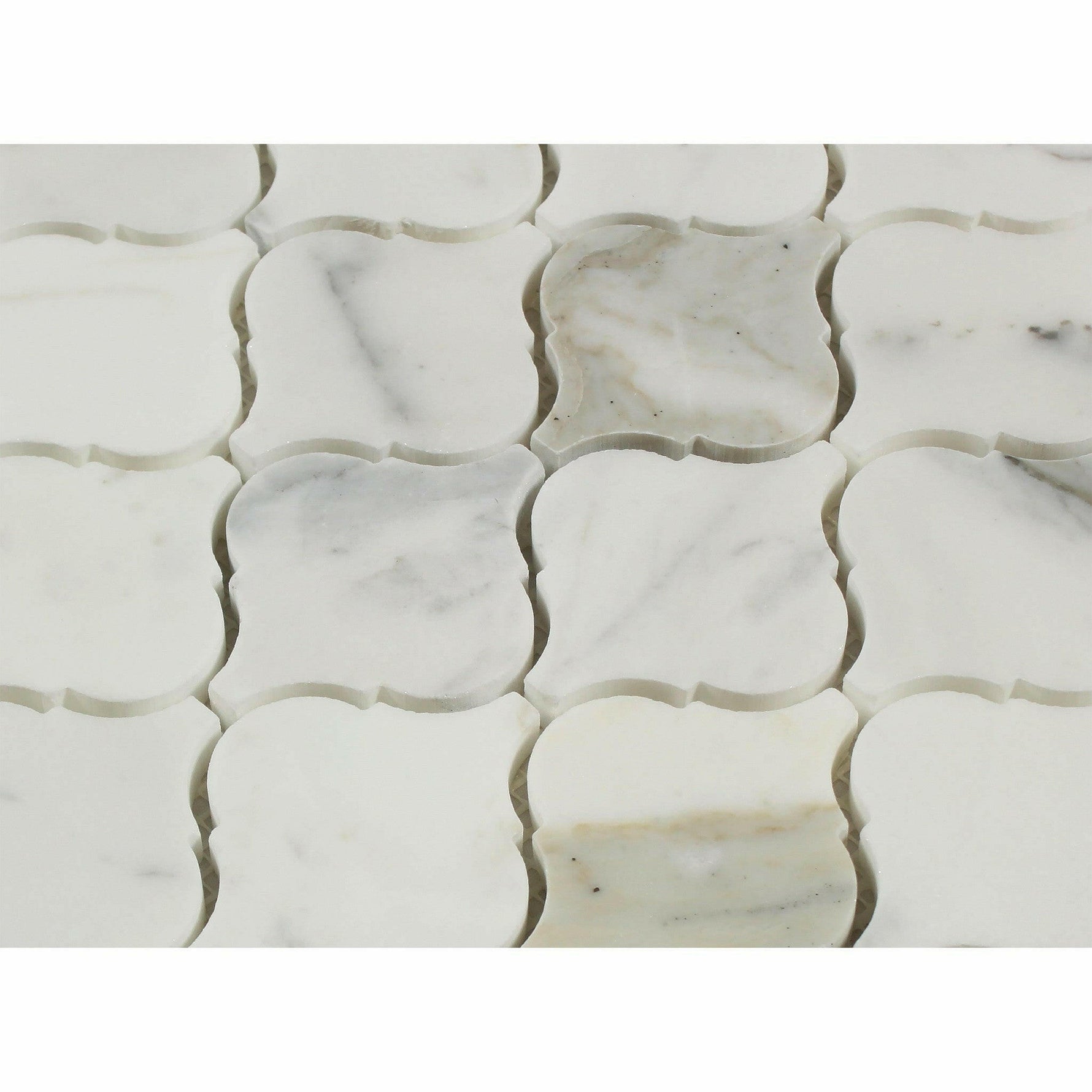 Calacatta Gold Marble Polished Lantern Mosaic Tile Calacatta Gold Marble Polished Lantern Mosaic Tile - American Tile Depot