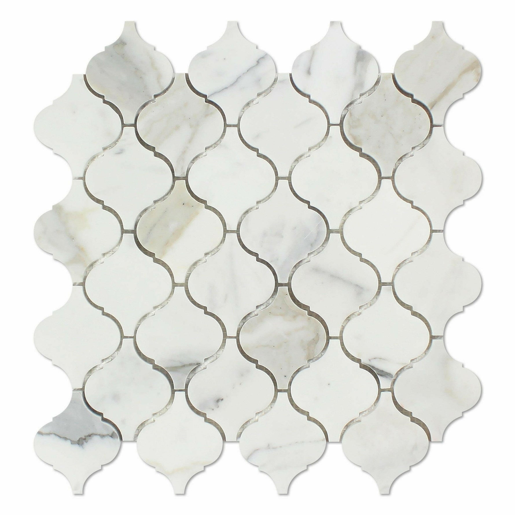 Calacatta Gold Marble Polished Lantern Mosaic Tile Calacatta Gold Marble Polished Lantern Mosaic Tile - American Tile Depot