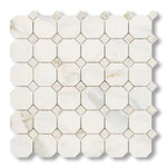 Calacatta Gold Marble Polished Octagon Mosaic Tile w/ Calacatta Gold Dots - American Tile Depot