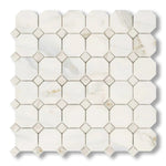Calacatta Gold Marble Polished Octagon Mosaic Tile w/ Calacatta Gold Dots - American Tile Depot