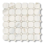 Calacatta Gold Marble Polished Octagon Mosaic Tile w/ Calacatta Gold Dots - American Tile Depot