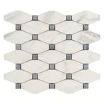 Calacatta Gold Marble Polished Octave Pattern Mosaic Tile w/ Blue-Gray Dots Calacatta Gold Marble Polished Octave Pattern Mosaic Tile w/ Blue-Gray Dots - American Tile Depot