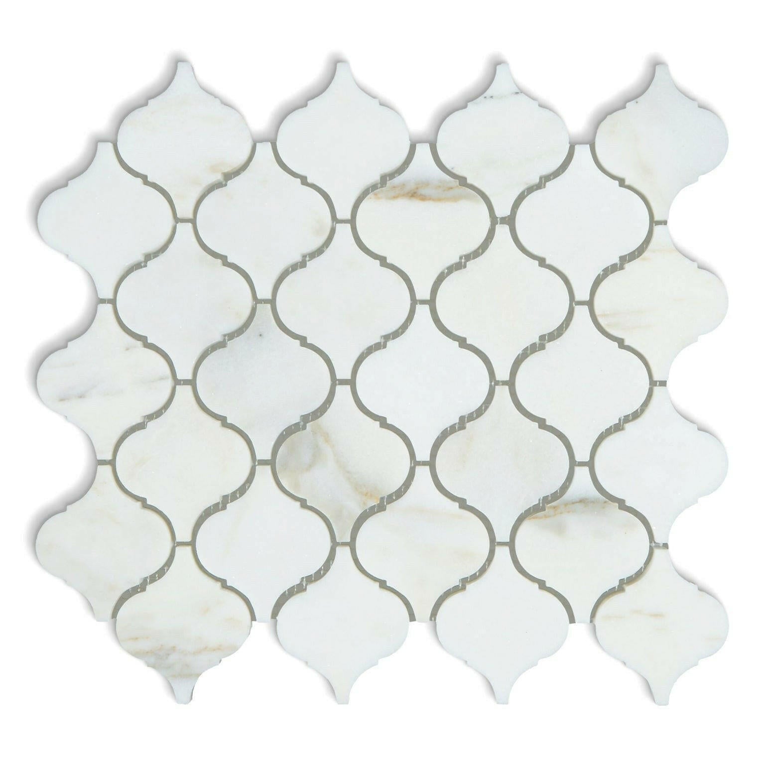 Calacatta Oliva Marble Honed 3" Lantern Mosaic Tile Calacatta Oliva Marble Honed 3" Lantern Mosaic Tile - American Tile Depot