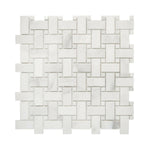 Calacatta Oliva Marble Honed Basketweave Mosaic Tile w/ White Dots Calacatta Oliva Marble Honed Basketweave Mosaic Tile w/ White Dots - American Tile Depot