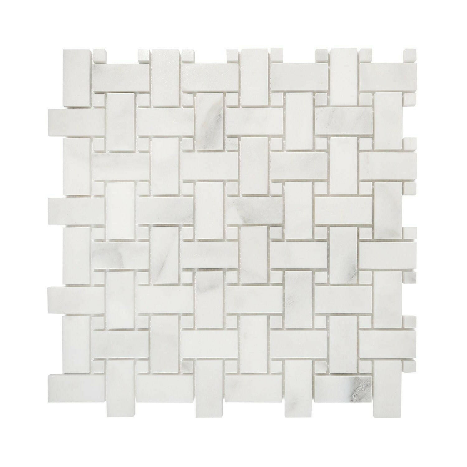 Calacatta Oliva Marble Honed Basketweave Mosaic Tile w/ White Dots Calacatta Oliva Marble Honed Basketweave Mosaic Tile w/ White Dots - American Tile Depot