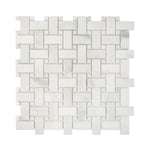 Calacatta Oliva Marble Honed Basketweave Mosaic Tile w/ White Dots Calacatta Oliva Marble Honed Basketweave Mosaic Tile w/ White Dots - American Tile Depot
