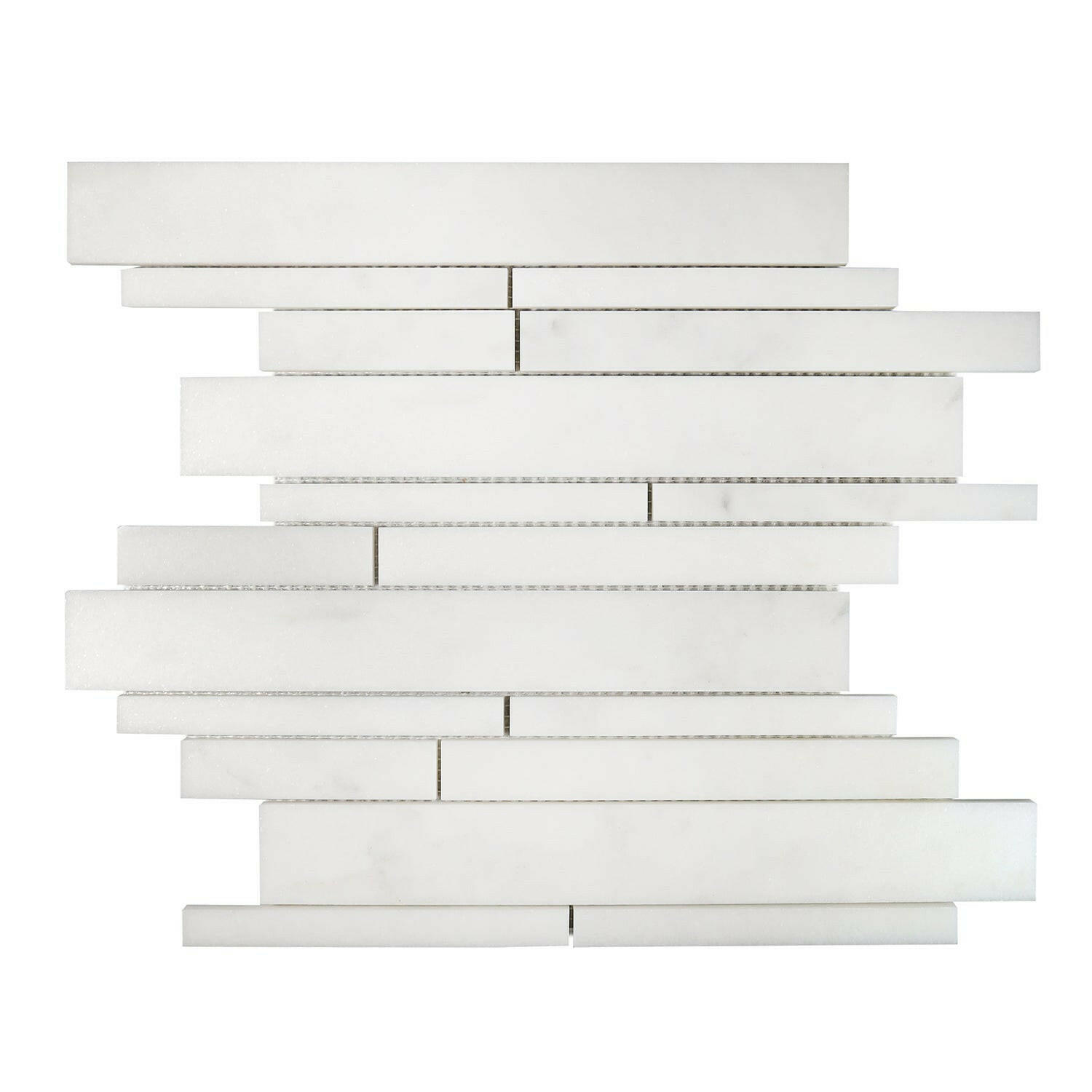 Calacatta Oliva Marble Honed Random Strip Mosaic Tile Calacatta Oliva Marble Honed Random Strip Mosaic Tile - American Tile Depot