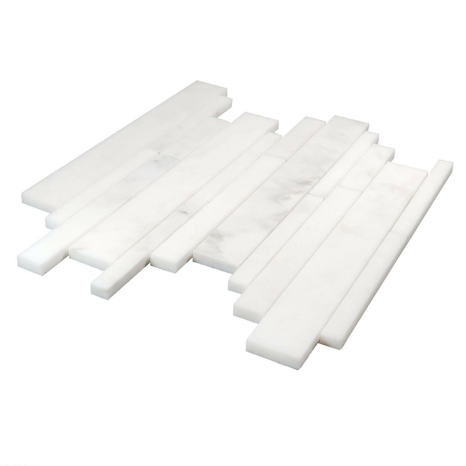 Calacatta Oliva Marble Polished Random Strip Mosaic Tile Calacatta Oliva Marble Polished Random Strip Mosaic Tile - American Tile Depot