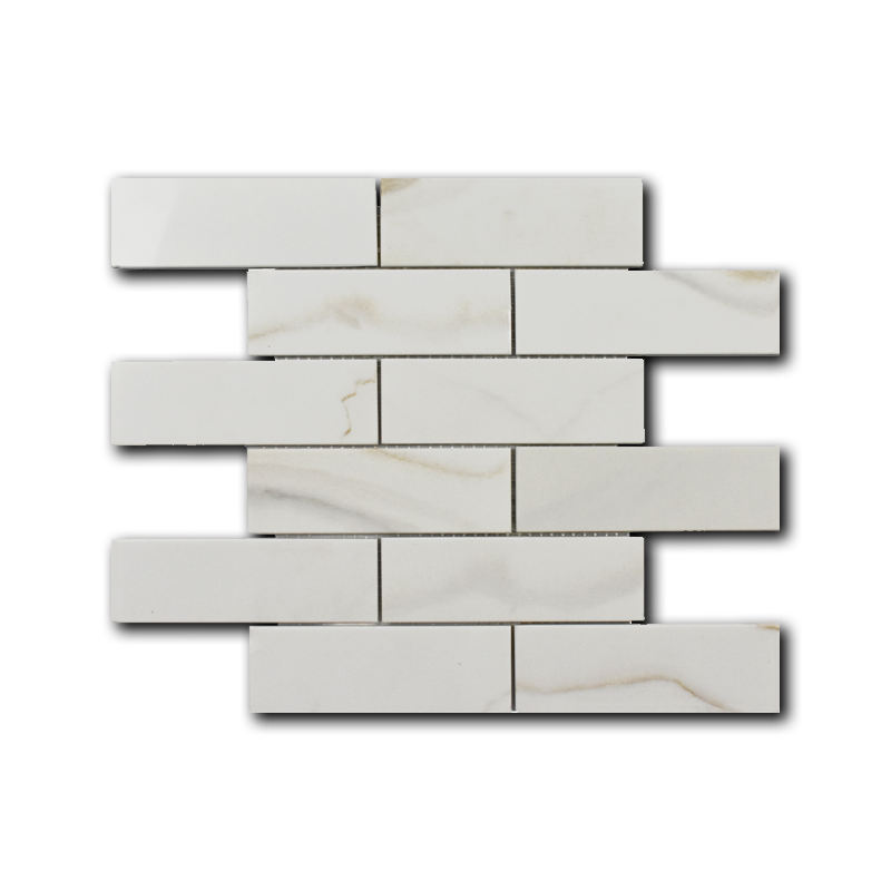 2x6 Mineralis Gold Brick Marble Mosaic Tile 2x6 Mineralis Gold Brick Marble Mosaic Tile - American Tile Depot