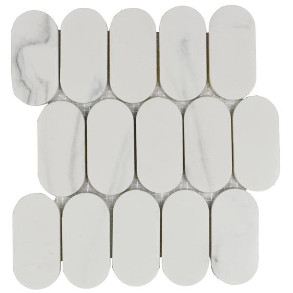 Mineralis Gray Oval Marble Mosaic Tile Mineralis Gray Oval Marble Mosaic Tile - American Tile Depot