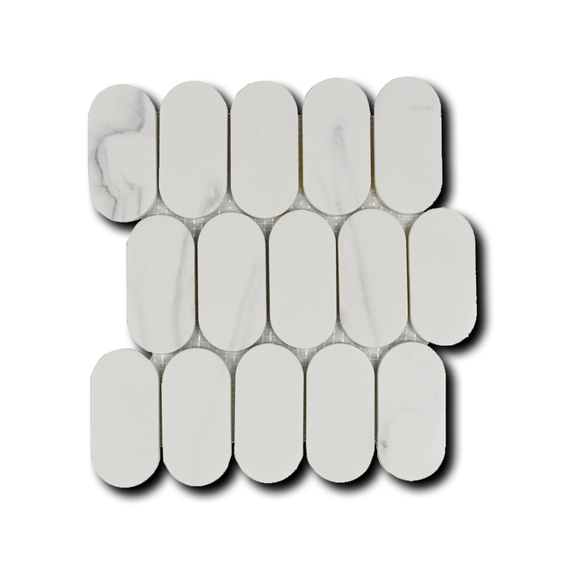 Mineralis Gray Oval Marble Mosaic Tile Mineralis Gray Oval Marble Mosaic Tile - American Tile Depot