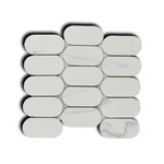 Mineralis Gray Oval Marble Mosaic Tile - American Tile Depot