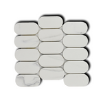 Mineralis Gray Oval Marble Mosaic Tile - American Tile Depot