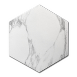 Campanili Carrara Matte Marble Look 13.5" Hexagon Porcelain Tile - American Tile Depot