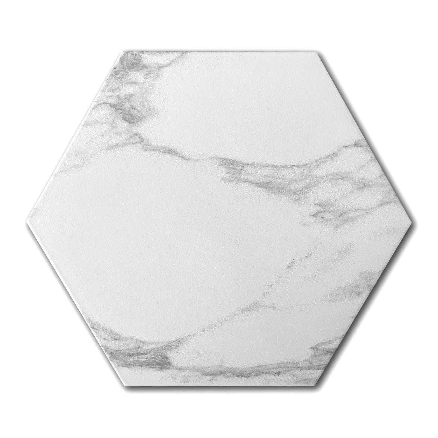 Campanili Carrara Matte Marble Look 13.5" Hexagon Porcelain Tile Campanili Carrara Matte Marble Look 13.5" Hexagon Porcelain Tile - American Tile Depot