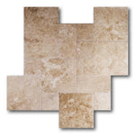 Cappuccino Marble Brushed & Chiseled French Pattern Tile Cappuccino Marble Brushed & Chiseled French Pattern Tile - American Tile Depot