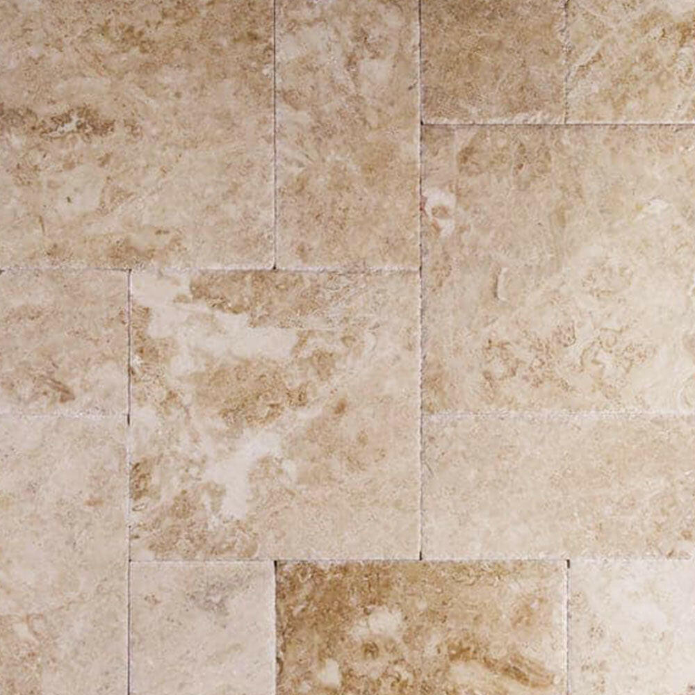 Cappuccino Marble Brushed & Chiseled French Pattern Tile Cappuccino Marble Brushed & Chiseled French Pattern Tile - American Tile Depot