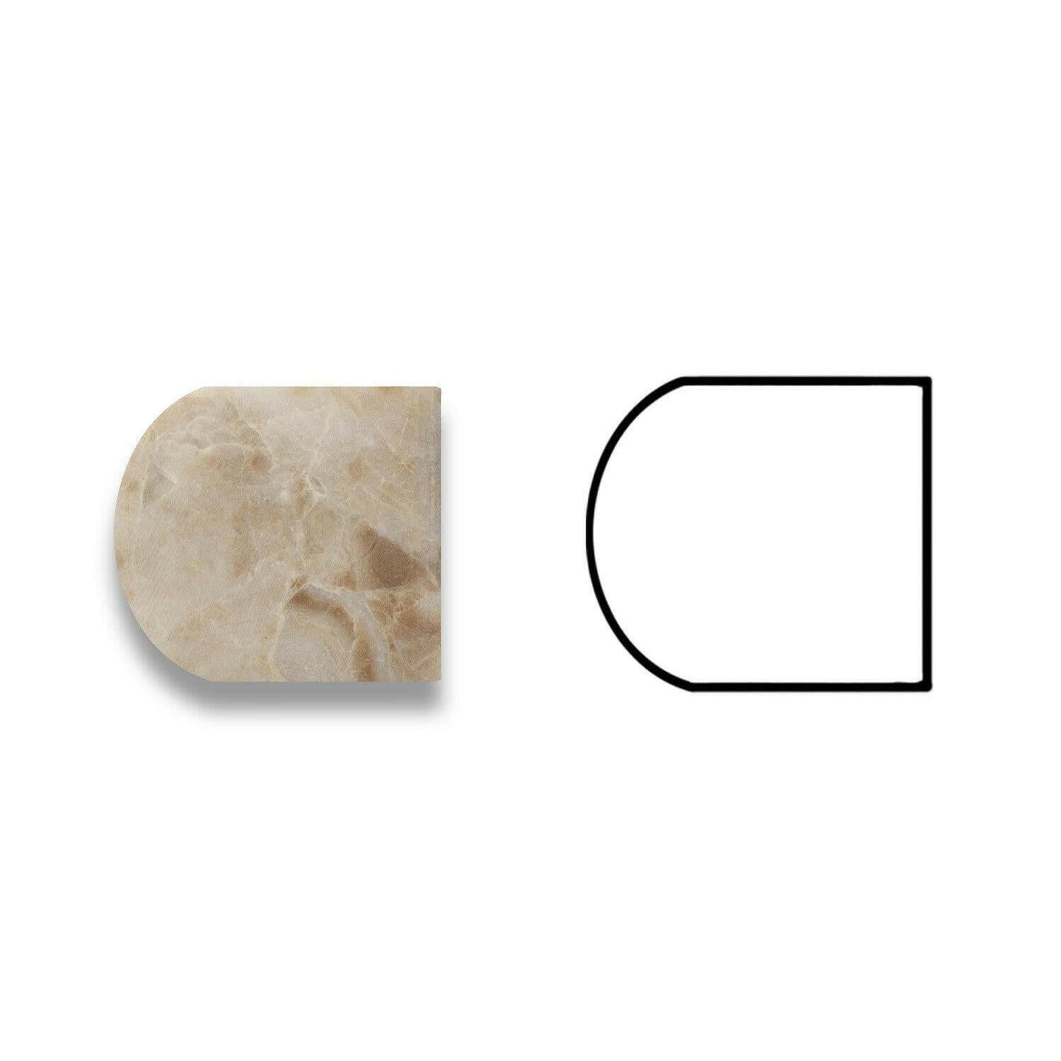 Cappuccino Marble Polished 3/4x12 Bullnose Liner Cappuccino Marble Polished 3/4x12 Bullnose Liner - American Tile Depot
