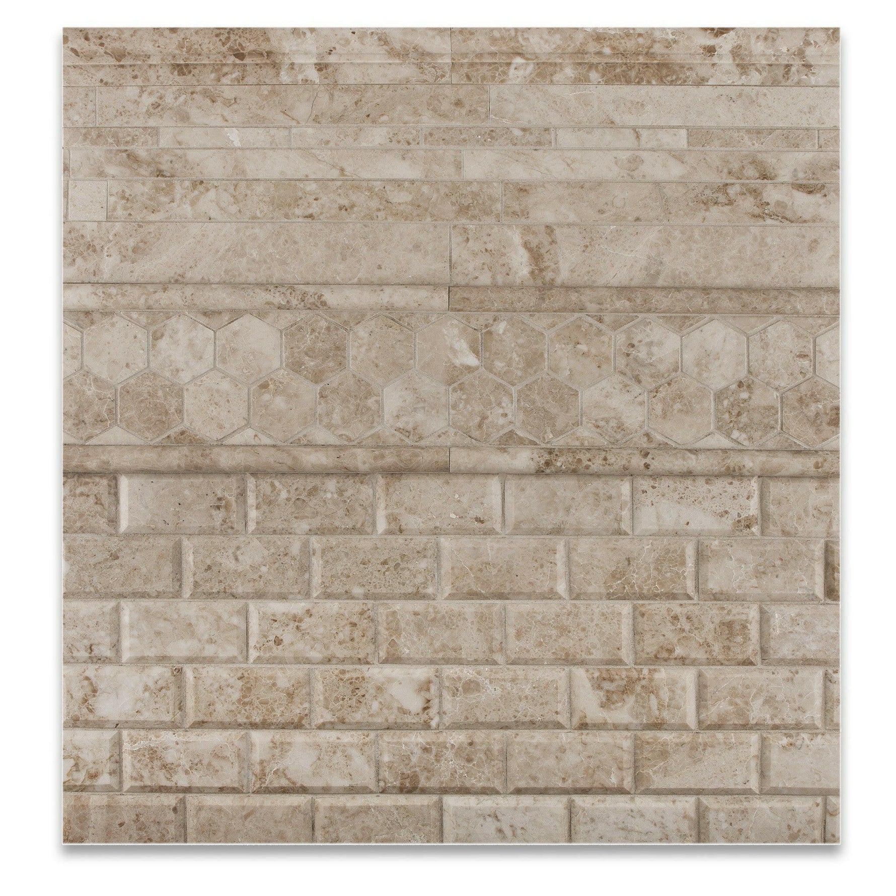 Cappuccino Marble Polished 3/4x12 Bullnose Liner Cappuccino Marble Polished 3/4x12 Bullnose Liner - American Tile Depot