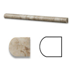 Cappuccino Marble Polished 3/4x12 Bullnose Liner Cappuccino Marble Polished 3/4x12 Bullnose Liner - American Tile Depot