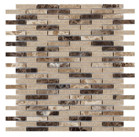 Garnet Linear Cappuccino Mosaic Wall Tile