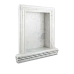 Carrara White Marble Hand-Made Custom Shampoo Niche / Shelf - LARGE - Honed Carrara White Marble Hand-Made Custom Shampoo Niche / Shelf - LARGE - Honed - American Tile Depot