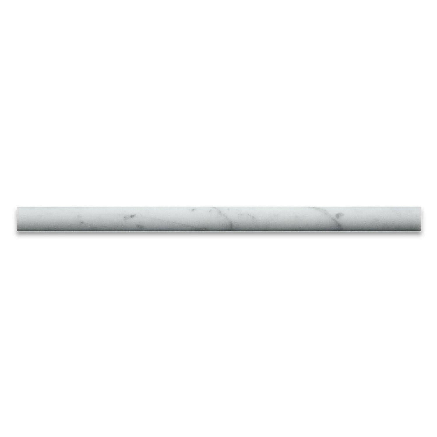 Carrara White Marble Honed 3/4x12 Bullnose Liner Carrara White Marble Honed 3/4x12 Bullnose Liner - American Tile Depot