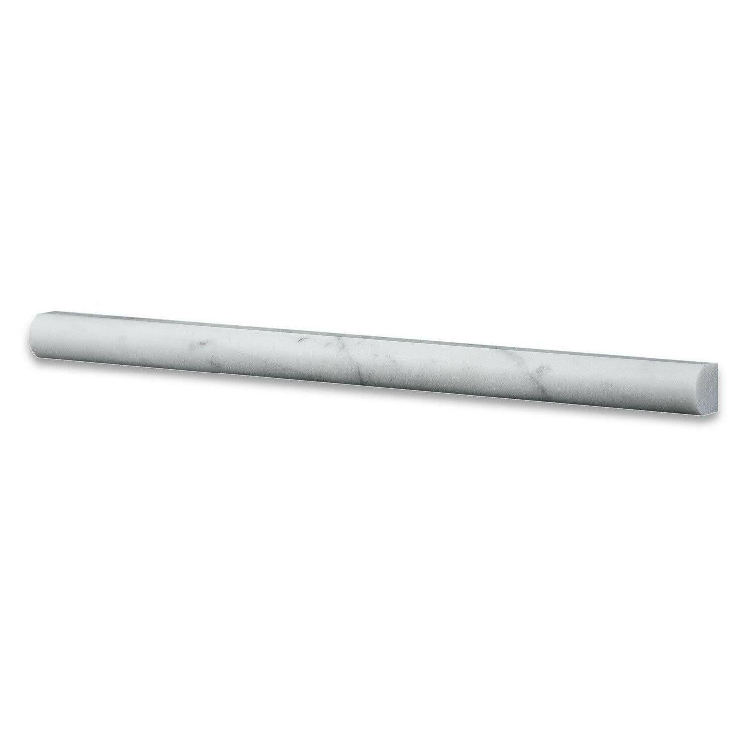Carrara White Marble Honed 3/4x12 Bullnose Liner Carrara White Marble Honed 3/4x12 Bullnose Liner - American Tile Depot