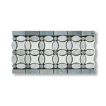 Carrara White Marble Honed Florida Flower Border w/ Blue-Gray Dots - American Tile Depot
