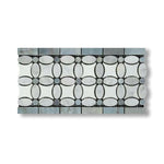 Carrara White Marble Polished Florida Flower Border w/ Blue-Gray Dots - American Tile Depot