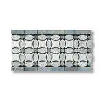 Carrara White Marble Honed Florida Flower Border w/ Blue-Gray Dots - American Tile Depot