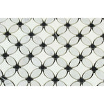 Carrara White Marble Honed Florida Flower Mosaic Tile w/ Black Dots Carrara White Marble Honed Florida Flower Mosaic Tile w/ Black Dots - American Tile Depot