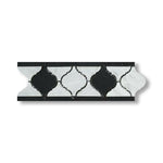 Carrara White Marble Polished Lantern Border w/ Black Dots - American Tile Depot
