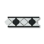 Carrara White Marble Polished Lantern Border w/ Black Dots - American Tile Depot