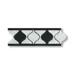 Carrara White Marble Polished Lantern Border w/ Black Dots - American Tile Depot