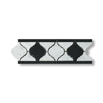 Carrara White Marble Polished Lantern Border w/ Black Dots - American Tile Depot