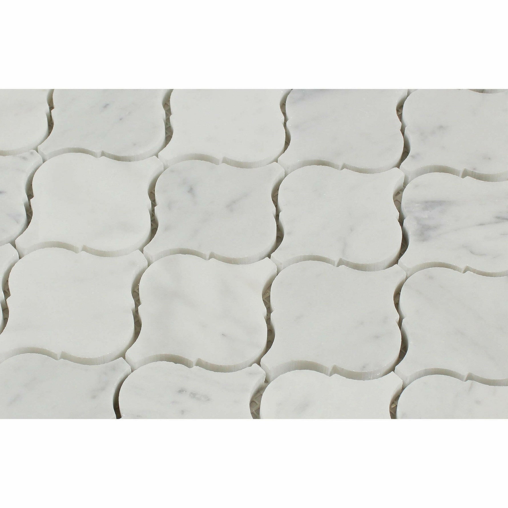 Carrara White Marble Honed Lantern Mosaic Tile Carrara White Marble Honed Lantern Mosaic Tile - American Tile Depot