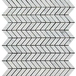 Carrara White Marble Honed Mini Chevron Mosaic Tile Carrara White Marble Honed Mini Chevron Mosaic Tile - American Tile Depot