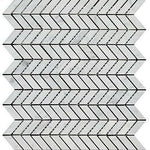 Carrara White Marble Honed Mini Chevron Mosaic Tile Carrara White Marble Honed Mini Chevron Mosaic Tile - American Tile Depot