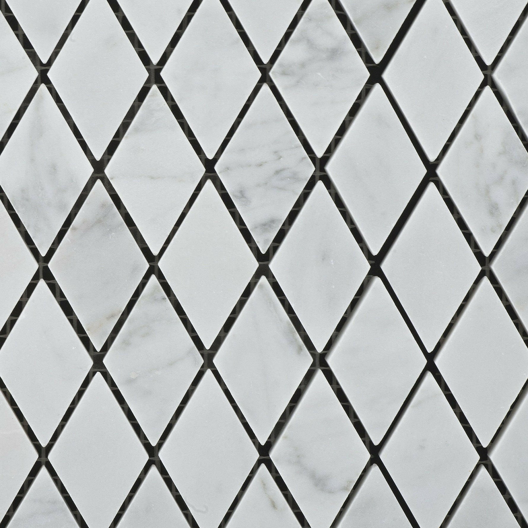 Carrara White Marble Polished 1" Diamond Mosaic Tile | FINAL SALE Carrara White Marble Polished 1" Diamond Mosaic Tile | FINAL SALE - American Tile Depot