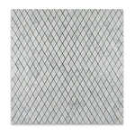 Carrara White Marble Polished 1" Diamond Mosaic Tile | FINAL SALE Carrara White Marble Polished 1" Diamond Mosaic Tile | FINAL SALE - American Tile Depot