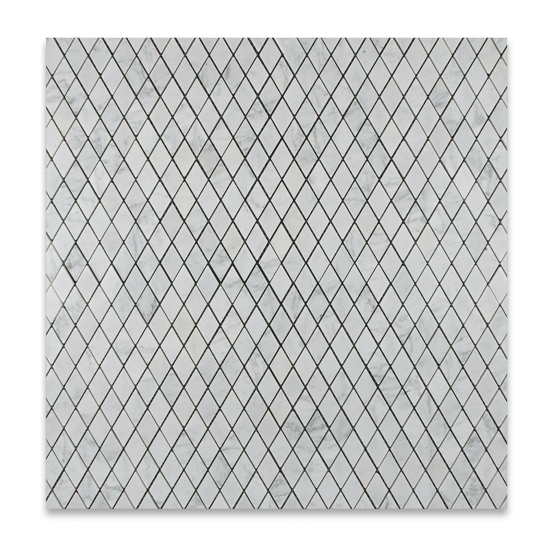 Carrara White Marble Polished 1" Diamond Mosaic Tile | FINAL SALE Carrara White Marble Polished 1" Diamond Mosaic Tile | FINAL SALE - American Tile Depot