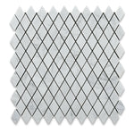 Carrara White Marble Polished 1" Diamond Mosaic Tile | FINAL SALE Carrara White Marble Polished 1" Diamond Mosaic Tile | FINAL SALE - American Tile Depot