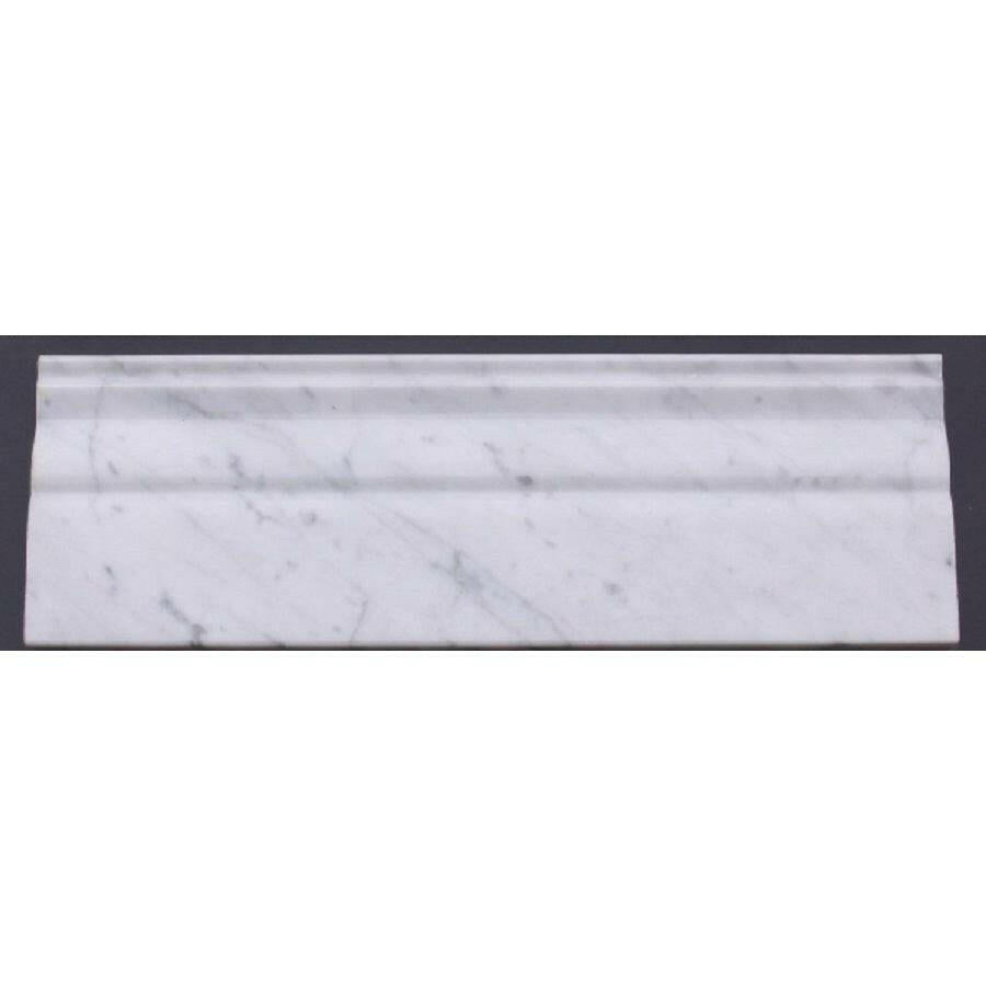 Carrara White Marble Polished 4" Baseboard Trim Molding Carrara White Marble Polished 4" Baseboard Trim Molding - American Tile Depot
