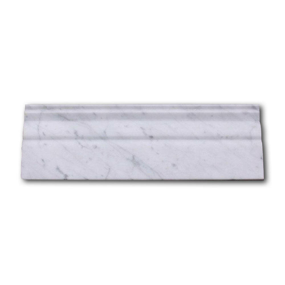 Carrara White Marble Polished 4" Baseboard Trim Molding Carrara White Marble Polished 4" Baseboard Trim Molding - American Tile Depot